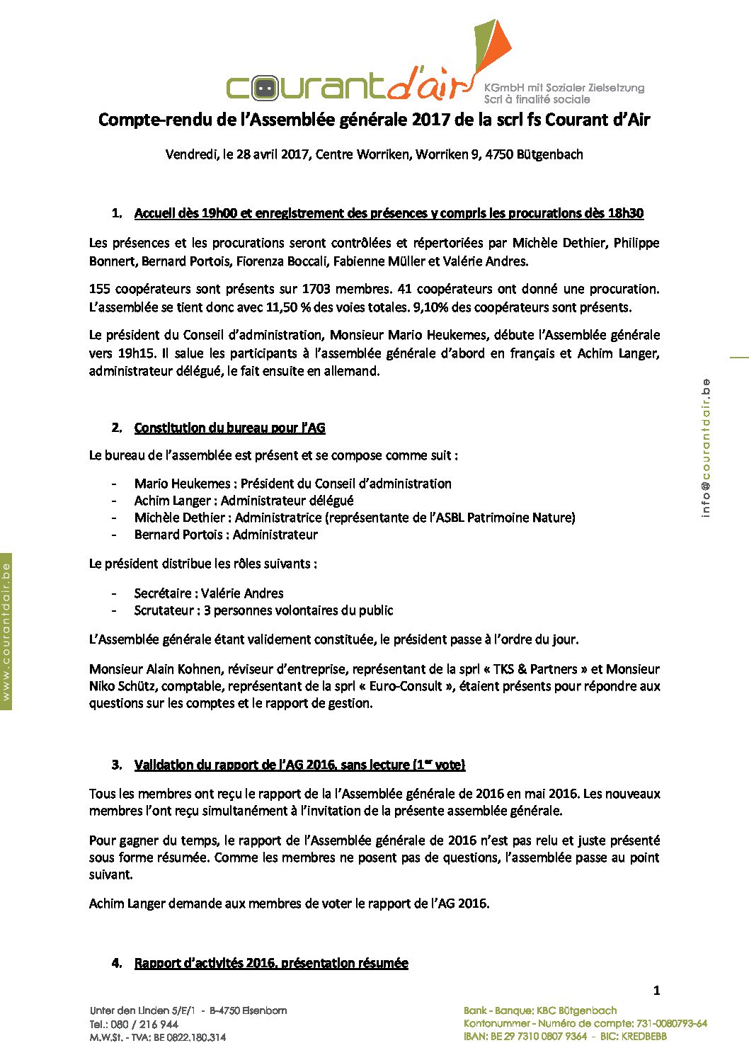 Rapport De L’assemblée Générale 2017 Courantdair | Courant D'Air ...